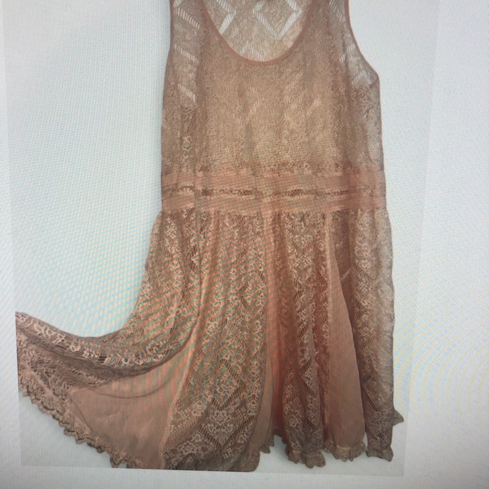 Women's Lace Slip Dress - Nude/Tan